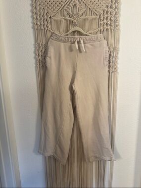 Zara Kids Cream Wide-Leg Sweatpants